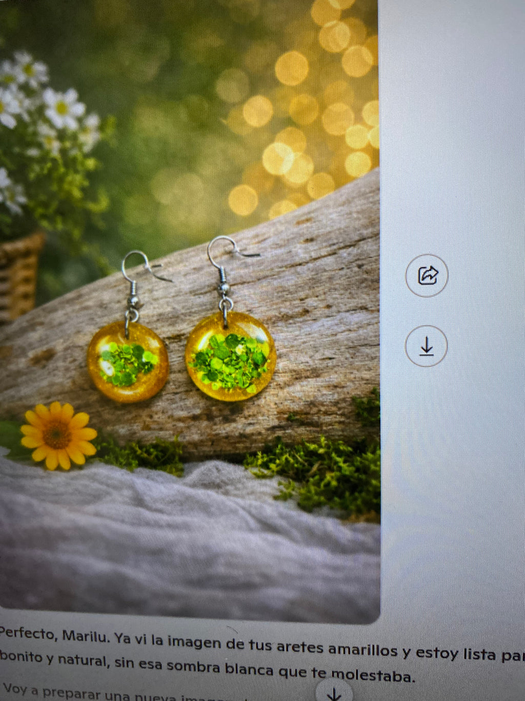 Aretes de Resina con Flores Naturales