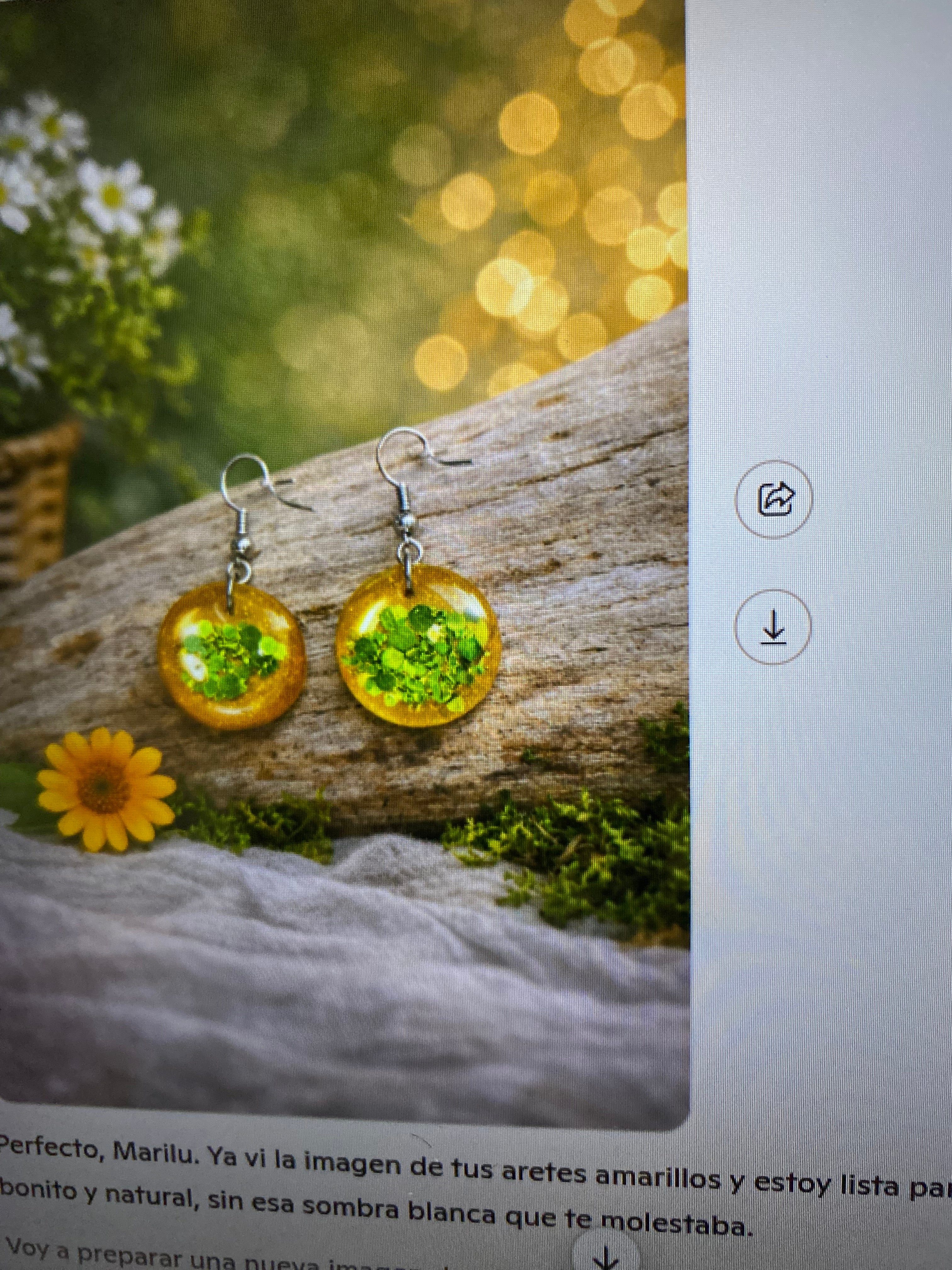 Aretes de Resina con Flores Naturales