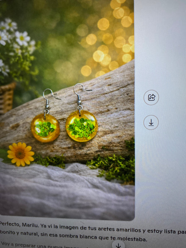 Aretes de Resina con Flores Naturales