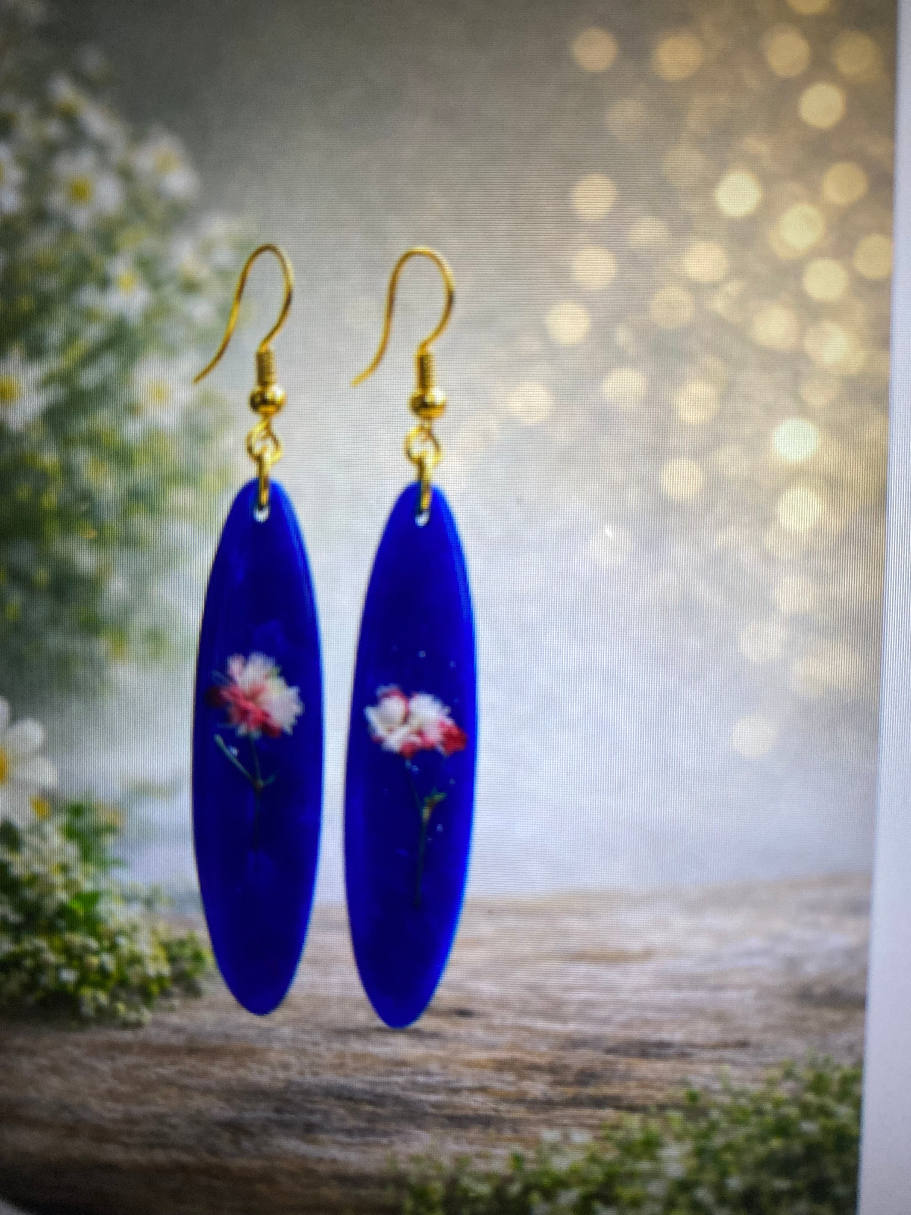 Aretes de Resina con Flores Naturales