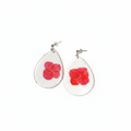Aretes círculo blanco rojo