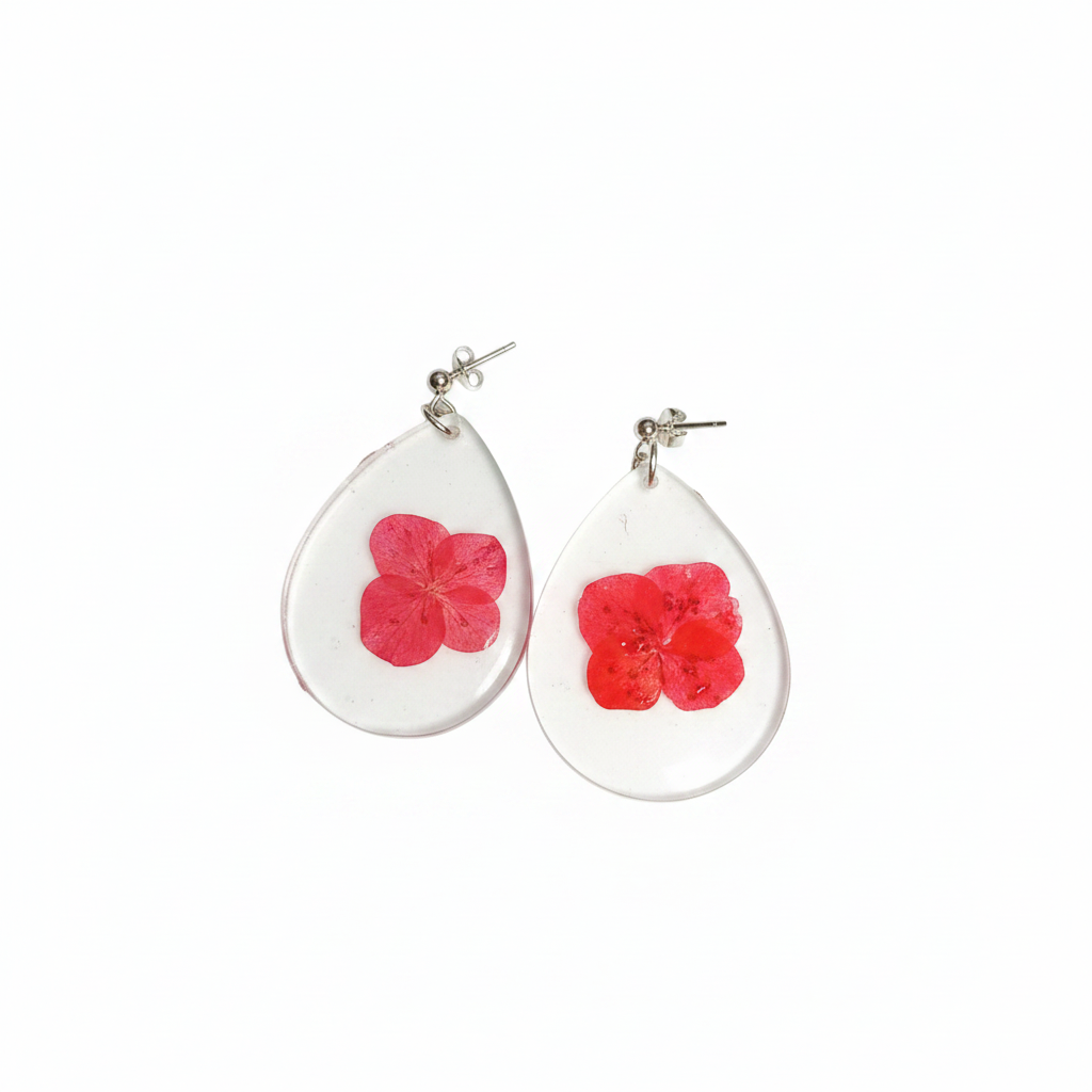 Aretes círculo blanco rojo