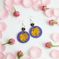 Aretes circulares dorado glitter