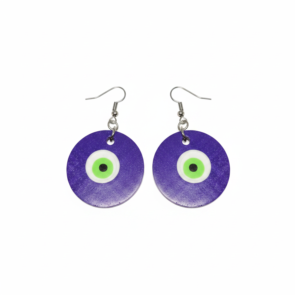 Aretes Evil Eye Morado
