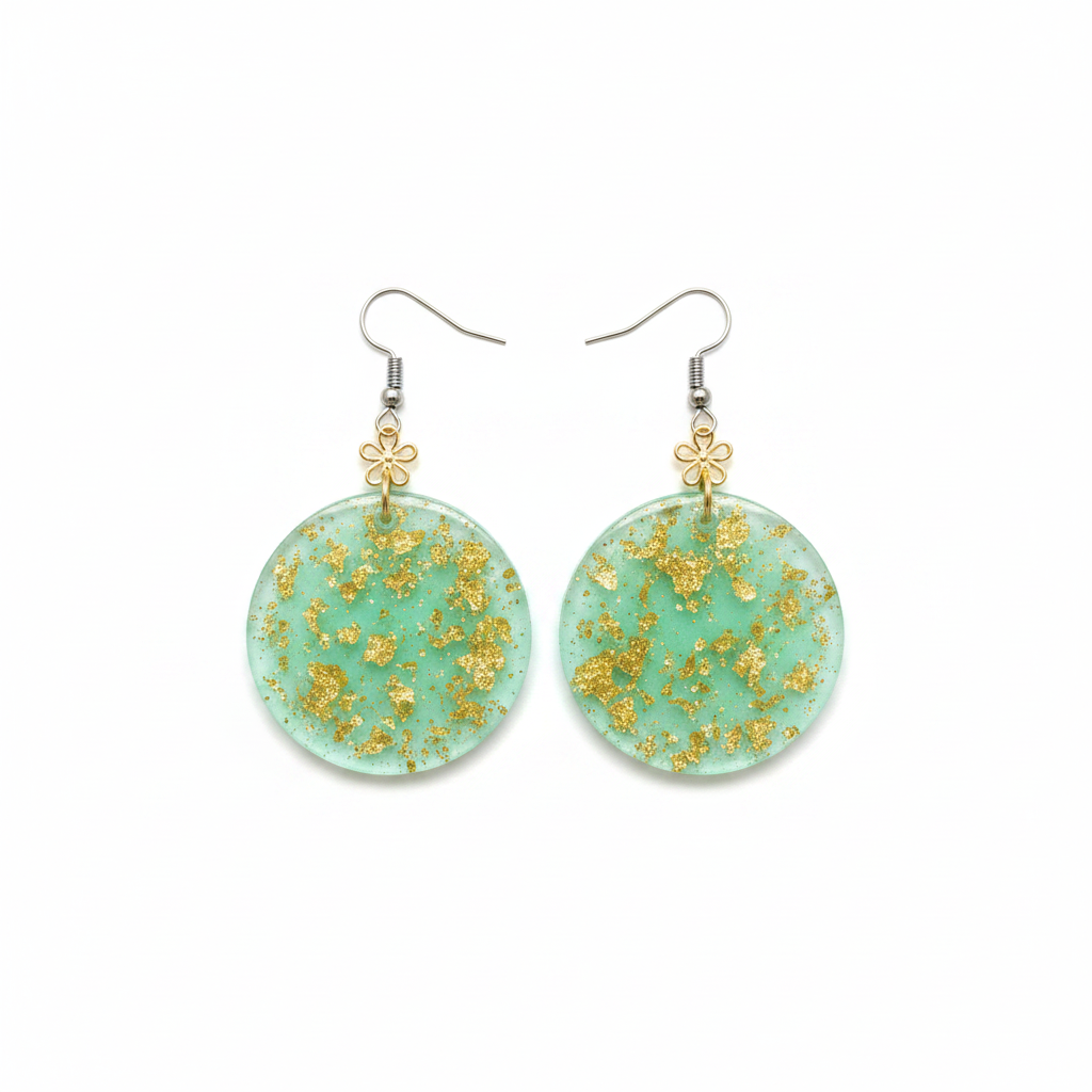 Aretes verde menta